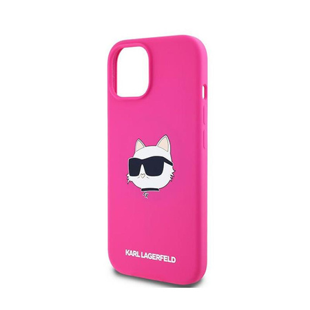 Karl Lagerfeld szilikon Choupette Head MagSafe - iPhone 15 Plus / 14 Plus tok (rózsaszín)