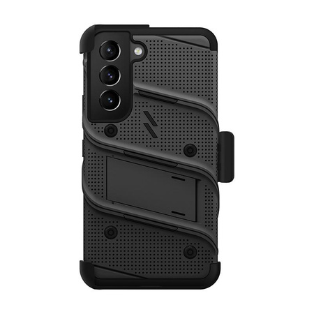 ZIZO BOLT Series - Armored case for Samsung Galaxy S22 with 9H glass for screen + holder with stand (black)