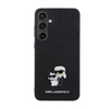 Karl Lagerfeld Saffiano Karl & Choupette Metal Pin - pouzdro pro Samsung Galaxy S24+ (černé)