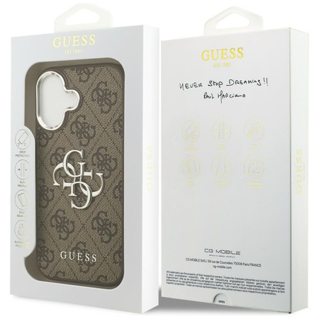 Guess 4G Big 4G Classic Logo - Case iPhone 17 (Brown / Silver)