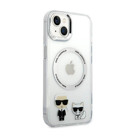 Karl Lagerfeld Karl & Choupette Aluminium MagSafe - iPhone 14 Tasche (Transparent)