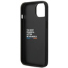 BMW Leder Hot Stamp Tricolor - iPhone 14 Tasche (Schwarz)