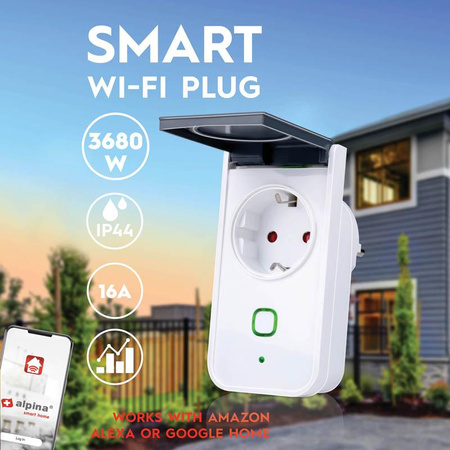 Alpina - Wi-Fi chytrá zásuvka s měřením spotřeby energie 230 V 3,7 kW