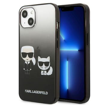 Karl Lagerfeld Gradient Ikonik Karl & Choupette - iPhone 13 tok (fekete)