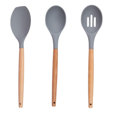 Alpina - Set di utensili da cucina in silicone con supporto, 12 pezzi