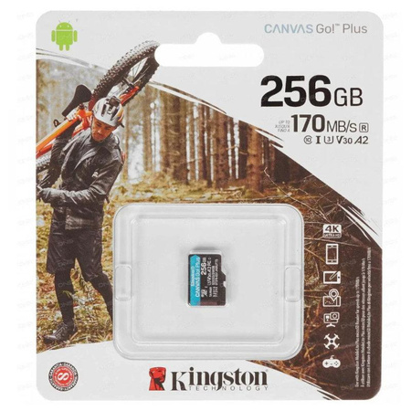 Kingston Canvas Go Plus Micro SDXC Micro SDXC - Memóriakártya 256 GB Class 10 UHS-I U3 90/170 MB/s