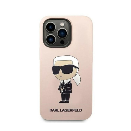 Karl Lagerfeld Silicone NFT Ikonik - pouzdro pro iPhone 14 Pro (růžové)