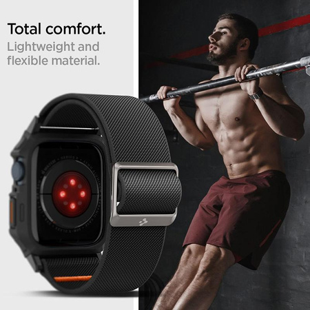 Spigen Lite Fit "Pro" - tok szíjjal Apple Watch 4/5/6/7/8/9/9/SE 44/45 mm-es órához (matt fekete)