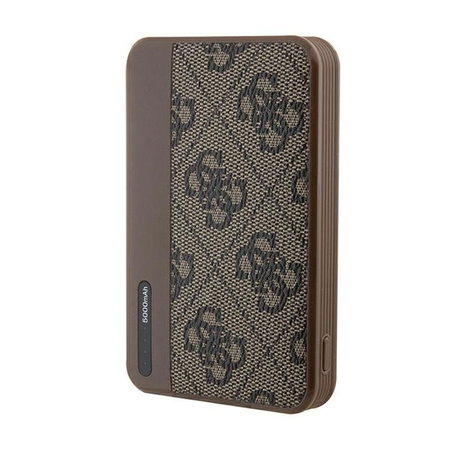 Guess 4G Leather Metal Logo - Power Bank 5000 mAh 15W (hnědá)