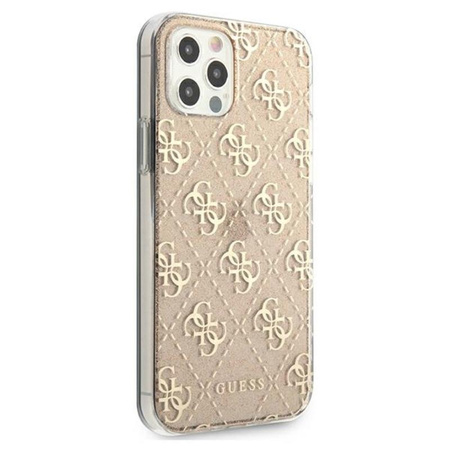 Guess 4G Glitter - pouzdro pro iPhone 12 Pro Max (zlaté)