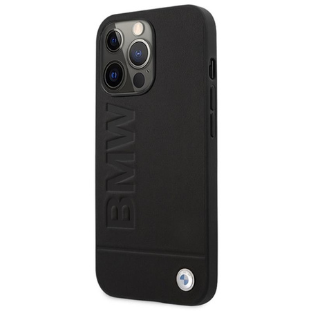BMW Leder Hot Stamp MagSafe - iPhone 14 Pro Max Tasche (Schwarz)
