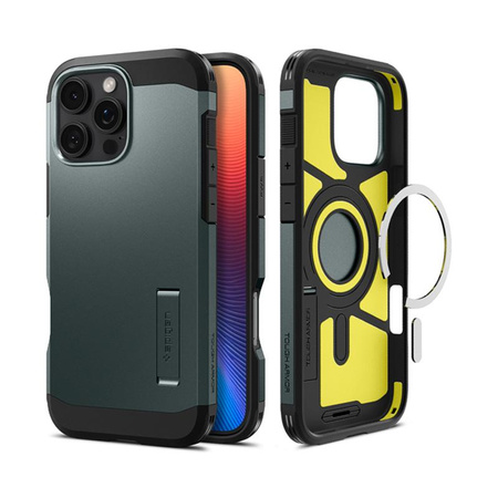 Spigen Tough Armor MagSafe - tok iPhone 16 Pro készülékhez (Abyss Green)