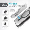 Speck Presidio Perfect-Clear ClickLock & Magsafe - Case for iPhone 15 Pro (Clear / Frosted Black / Slate Grey)