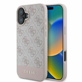 Guess 4G Bottom Stripe - Case for iPhone 16 (pink)