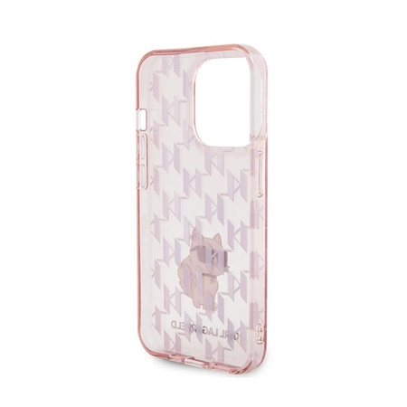 Karl Lagerfeld Monogram Choupette - iPhone 15 Pro Tasche (rosa)