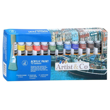 Acrylfarben in 12 ml Tuben 12 Farben