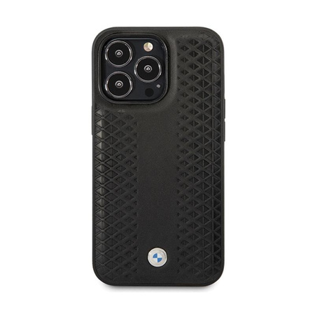 BMW Leather Diamond Pattern - iPhone 14 Pro Case (Black)