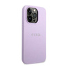 Guess Saffiano Metal Logo Stripes - pouzdro pro iPhone 14 Pro (Lilac)