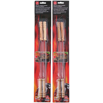 BBQ - špízy s dřevěnou rukojetí dlouhé 38 cm (4ks).)