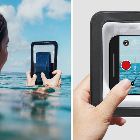 Spigen A603 Universal Waterproof Case – Wasserdichte Hülle für Smartphones bis 6.9" (Black)