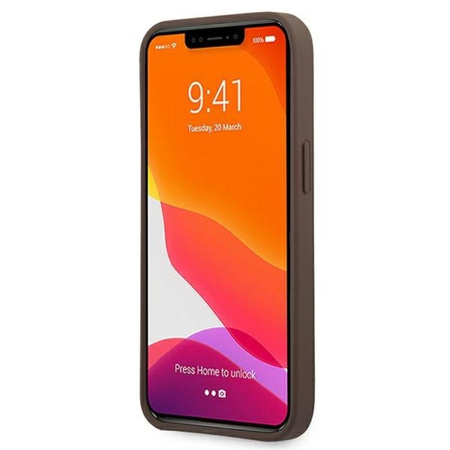 Guess 4G nyomtatott csíkos - iPhone 13 Pro tok (barna)