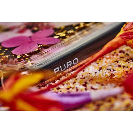 PURO Glam Hippie Chic kryt - pouzdro pro iPhone XR (zelené s pravými okvětními lístky)