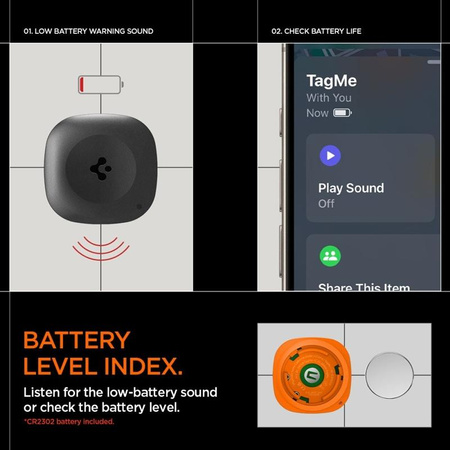 Spigen TagMe Bluetooth Tracker - Ortungsgerät für Schlüssel, Rucksack, Tasche Apple Find My (Schwarz)