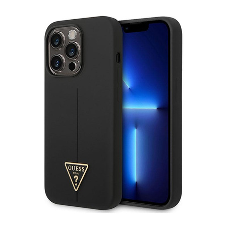 Guess szilikon háromszög logó - iPhone 14 Pro tok (fekete)