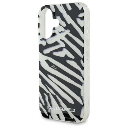 Karl Lagerfeld IML Zebra Pattern & Cord - iPhone 16 tok (fekete)