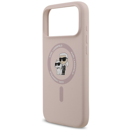 Karl Lagerfeld Silicone Karl & Choupette Ring MagSafe - Case iPhone 17 Pro Max (pink)
