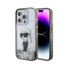 Karl Lagerfeld Liquid Glitter Ikonik - Coque pour iPhone 15 Pro Max (Transparent)