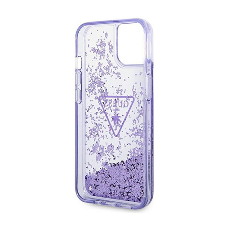 Guess Liquid Glitter Triangle Logo Case - iPhone 14 Plus Case (purple)