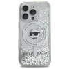 Karl Lagerfeld Liquid Glitter Choupette Head MagSafe - Case for iPhone 16 Pro (transparent)
