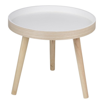 Arti Casa - Round Coffee Table for Living Room 40x36 cm (White / Wood)
