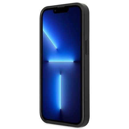 Pouzdro Guess Saffiano Double Card Triangle - iPhone 13 Pro Max (černé)