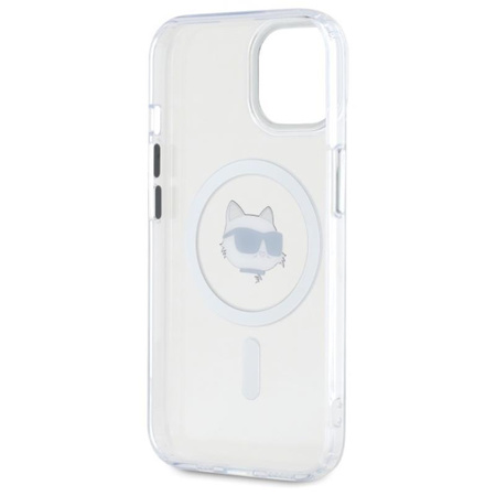 Karl Lagerfeld IML Metal Choupette Head MagSafe - Hülle für iPhone 15 (weiß)