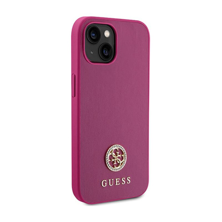 Guess 4G Strass Metal Logo - Coque iPhone 15 (rose)
