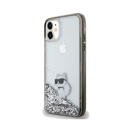 Karl Lagerfeld Liquid Glitter Choupette - iPhone 11 Case (Transparent)
