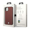BMW Leather Diamond Pattern - Etui iPhone 14 (burgundowy)