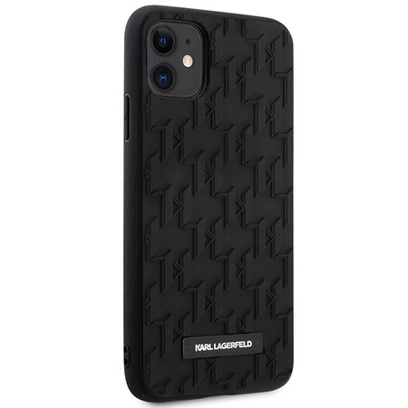 Karl Lagerfeld Monogram 3D Pattern - iPhone 11 Hülle (Schwarz)