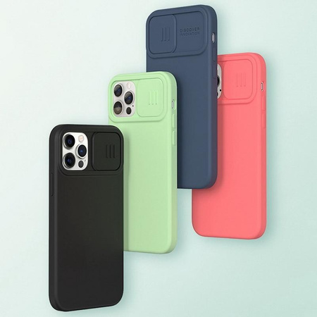 Nillkin CamShield Silky Magnetic - Apple iPhone 12 / 12 Pro tok kamerafedéllel (narancssárga rózsaszín)