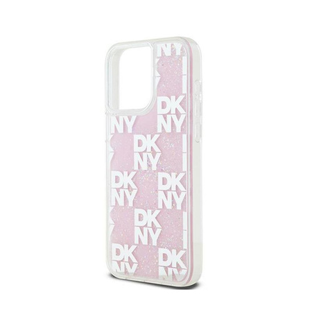 DKNY Liquid Glitter Multilogo - iPhone 15 Pro Max tok (rózsaszín)