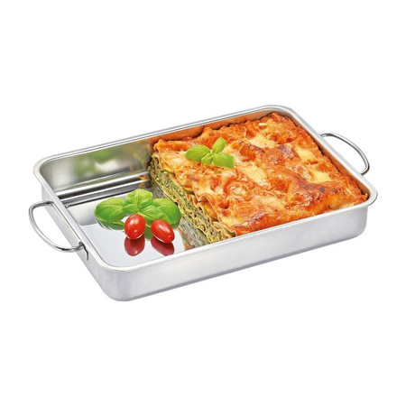 Küchenprofi Style - Steel baking dish with grate 40×31.5×6.5 cm