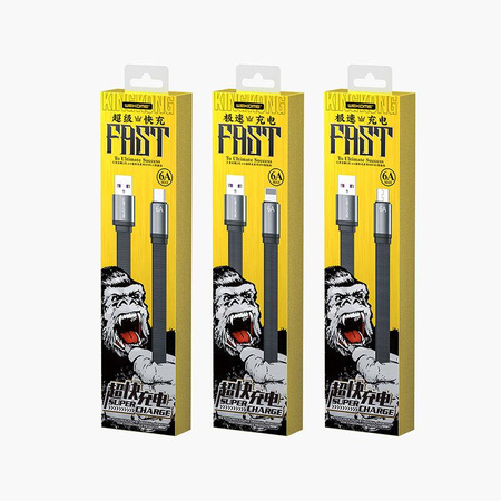 WEKOME WDC-156 King Kong 2nd gen - USB-A to USB-C 6A Fast Charging Connection Cable 1.3 m (Black)