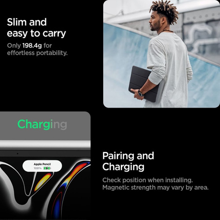 Spigen Liquid Air Folio - Pouzdro pro iPad Pro 11" (M5, 2025 / M4, 2024) (Černé)