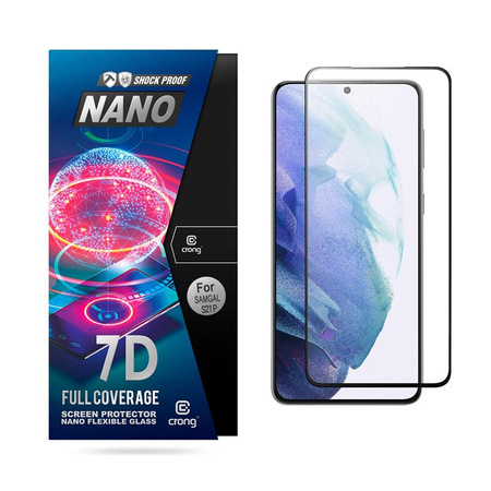 Crong 7D Nano Flexible Glass – Vetro ibrido 9H infrangibile per l'intero schermo del Samsung Galaxy S21+