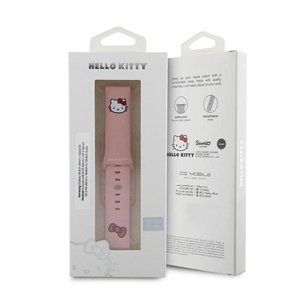 Hello Kitty Silicone Kitty Head - Bracelet universel pour smartwatch 22 mm (rose)