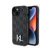 Karl Lagerfeld Leather Monogram Hot Stamp Metal Logo - pouzdro pro iPhone 15 (černé)