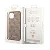 Guess 4G Metal Gold Logo - Coque iPhone 15 / 14 / 13 (marron)