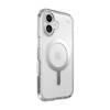 Speck Presidio Perfect-Clear MagSafe - pouzdro pro iPhone 16 (čiré / chromované provedení / stříbrná barva)